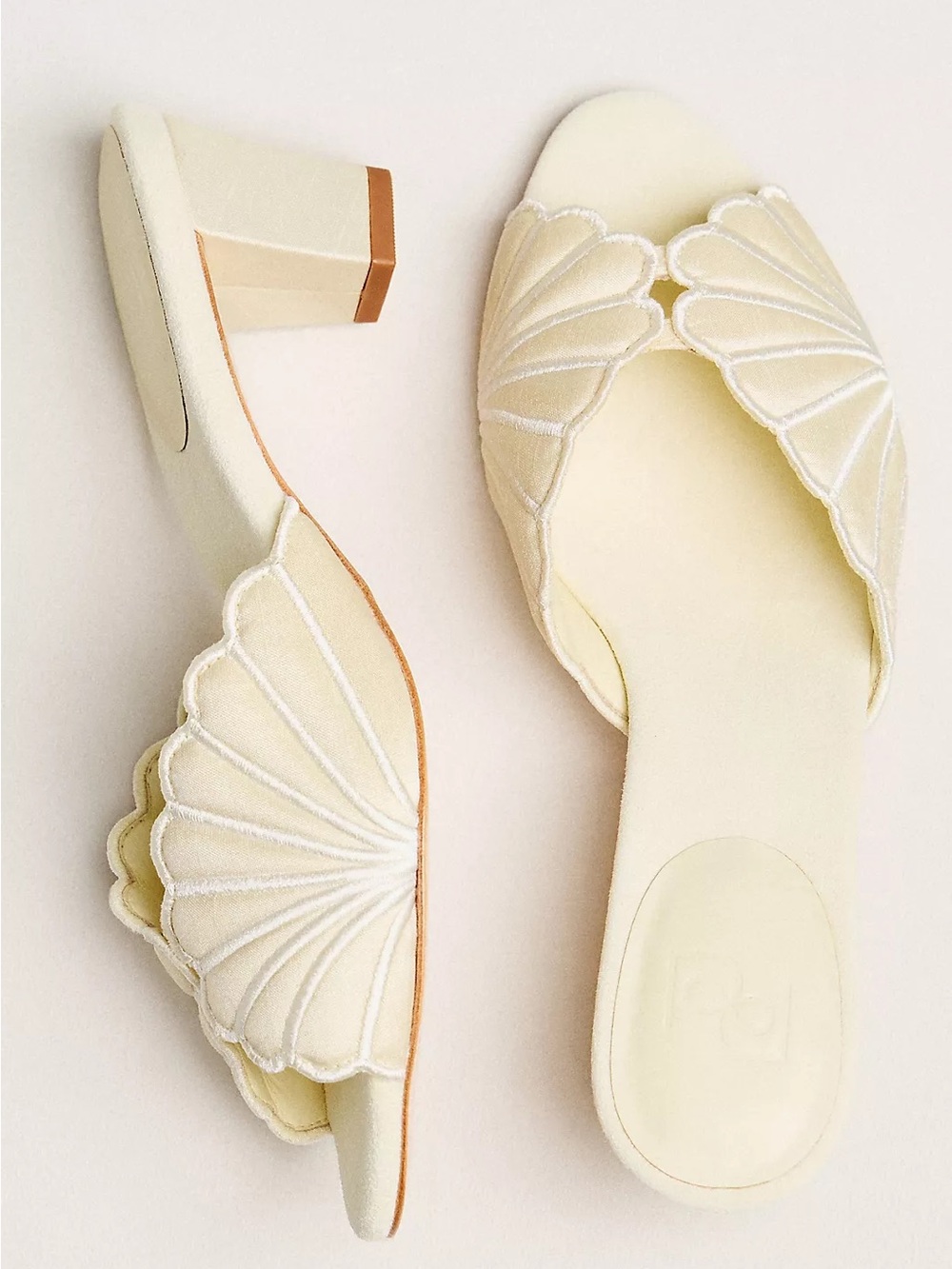 Reformation Waldena Kitten Heel Mules in Cream Puff Taffeta